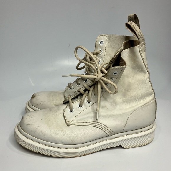 Dr. Martens 1460 Pascal Mono lace up boots white off white size 7 - Picture 4 of 8